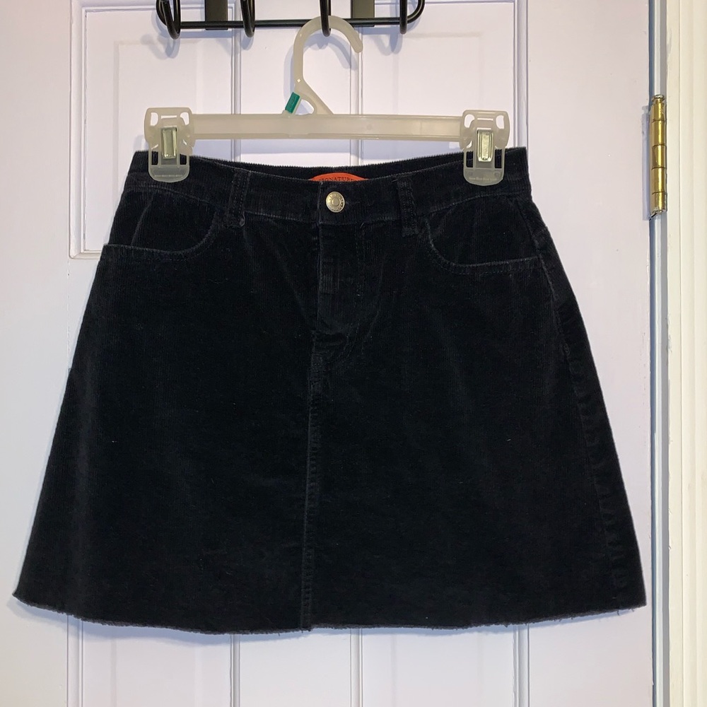 Small black corduroy mini skirt